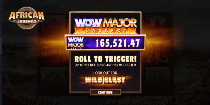 African Legends slot comes only with the Wowpot's Major Jackpot