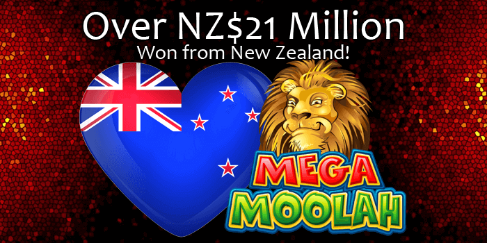 Over NZ$21 million has been won in Mega Jackpots on Mega Moolah by players from New Zealand