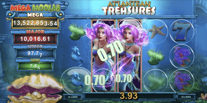 Atlantean Treasures Mega Moolah slot Double Wild Wins video