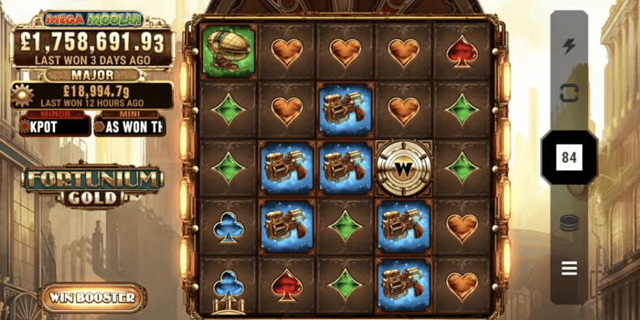 Fortunium Gold Mega Moolah slot Win Booster video