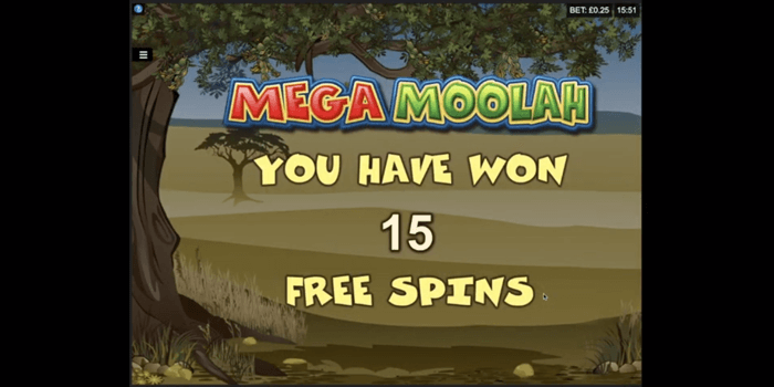 How to trigger the Free Spins bonus game in Mega Moolah: Video