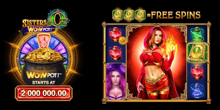 Sisters of Oz Wowpot slot video review